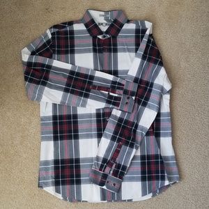 Express mens dress shirt (plaid black)